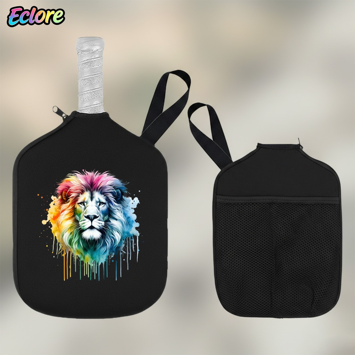 Colorful Watercolor Lion Head  - Pickleball Paddle recension och pris