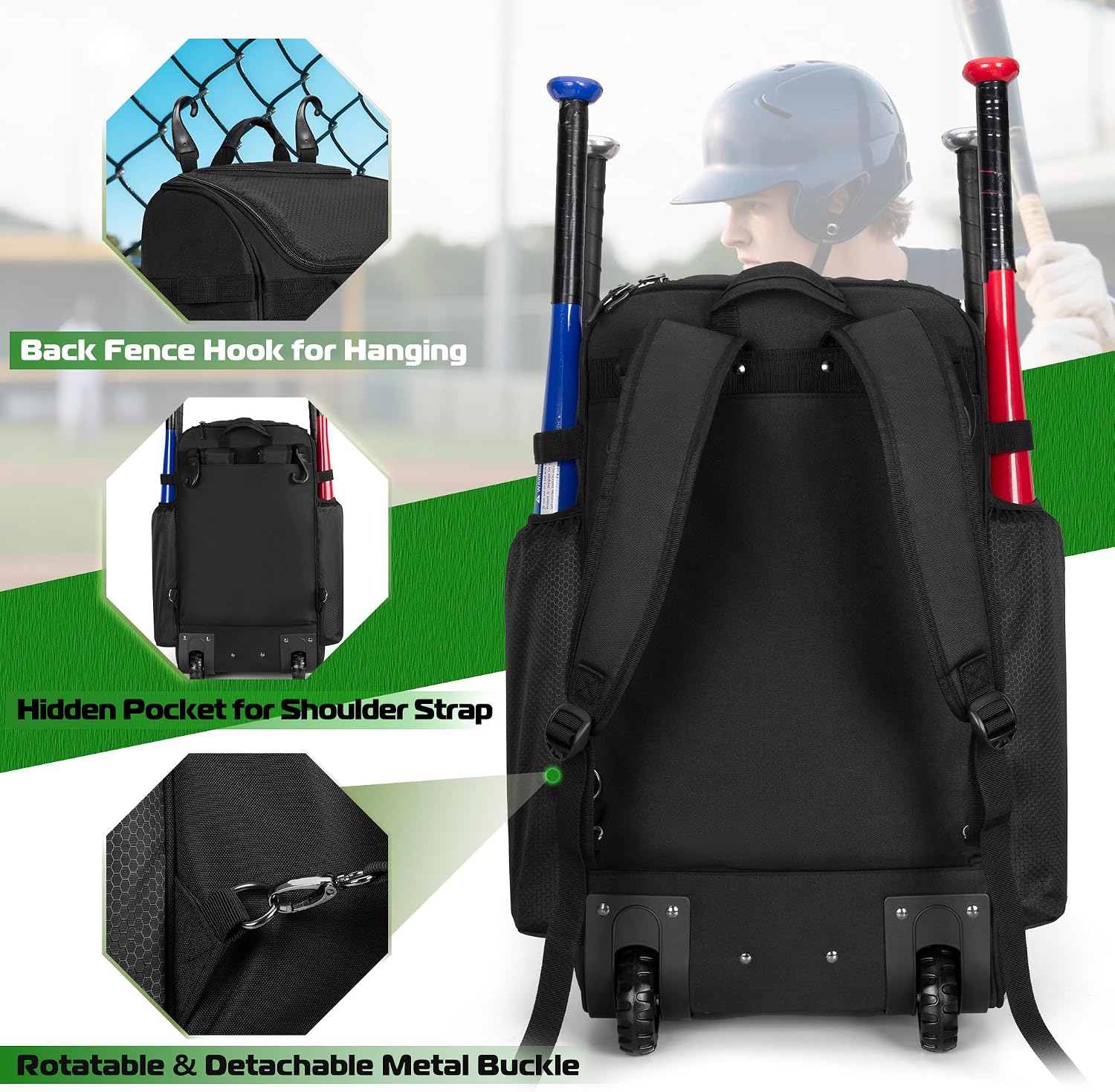Rolling Baseball Backpack With - Sports Equipment Bag recension och pris